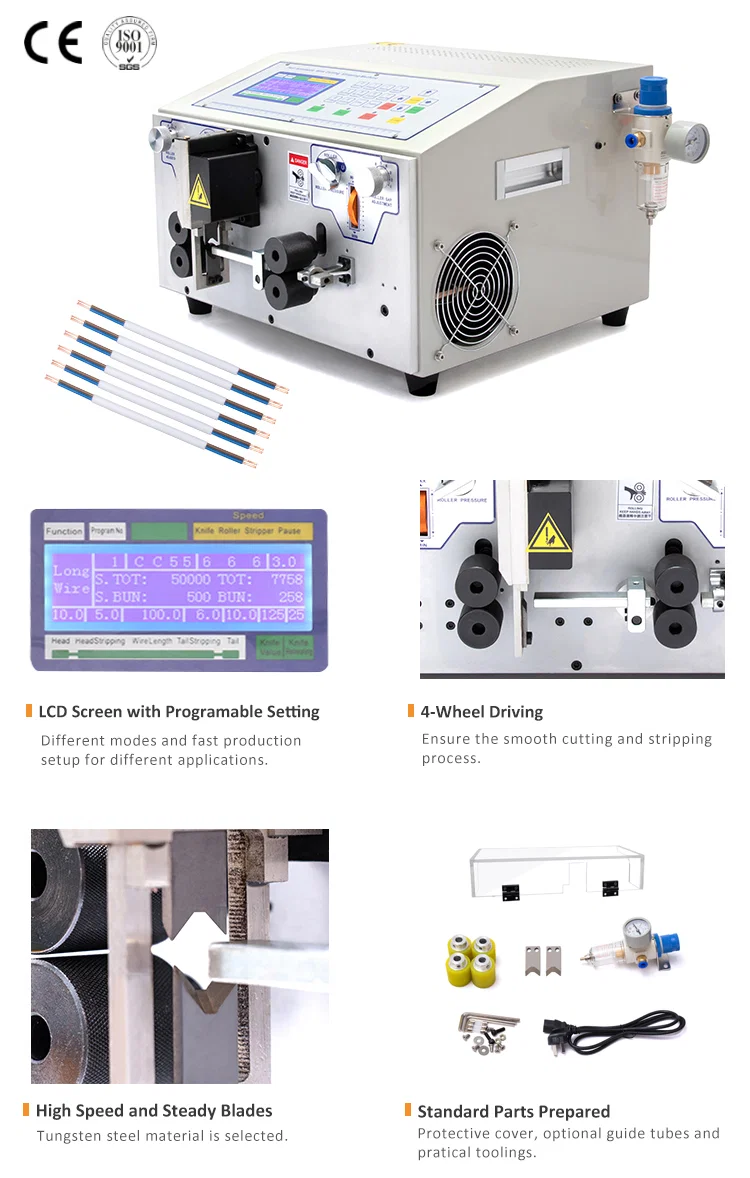 Automatic flat cable stripper and cutter machine WPM-09BHT, Flat Cable Stripping Machine, Wire Cutting Stripping Machine, Wire Stripping Tool Product Automaattinen litteän kaapelin poistokone WPM-09BHT, litteän kaapelin poistokone, lankaleikkauskone, langan poistotyökalu